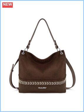 Faux Suede PU Leather Hobo Shoulder Bag Convertible Crossbody Tote